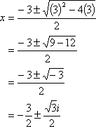 x = -3/2 ± sqrt(3)i/2