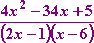 (4x^2 - 34x + 5)/[(2x - 1)(x - 6)]